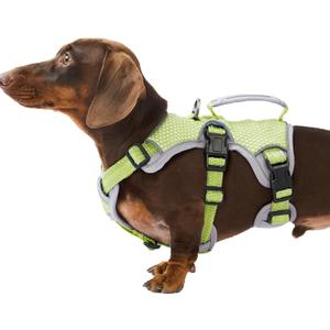 Huntboo Escape Proof Dog Harness, Escape Artist Harness, Reflective Dog Harness with Handle, Durable,Adjustable Vest for Small Medium Large Dogs Walking, Training, and Running Gear (Green, S) 