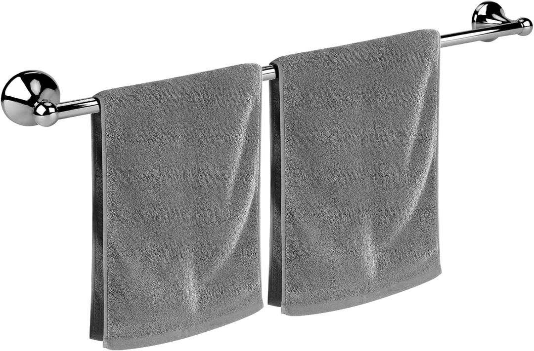 Ntipox Antique Bathroom Towel Bar Polished Chrome, 24 Inch Towel Racks for Bathroom Wall Mounted, Bathroom Towel Holder, Home Decor Towel Rod Chrome