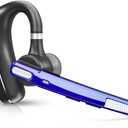 Bluetooth Headset V5.0, Wireless Bluetooth Earpiece 24Hrs HD Calling,CVC8.0 Dual Mic Noise Cancelling, Hands-Free Bluetooth Earphone for Driving/Business/Office (Blue)