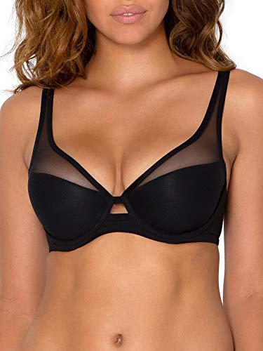 Smart & Sexy Women's Plunge Bra, Black Hue (Mesh), 32D
