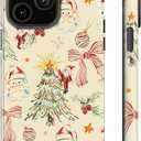 Case for iPhone 14 Pro Max, Christmas Tree Floral Phone Case for Girl Women Boy Men, Hybrid Durable Shockproof Soft Silicone Cover