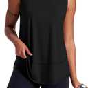 NIASHOT Workout Tank Tops for Women Lightweight Gym Clothes Quick Dry Moisture Wicking Activewear Running Yoga Tennis (Black, S)