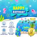 Underwater Theme Birthday Party Decorations Set - 146 Pcs Cartoon Ocean Party Supplies with Large Backdrop, Tablecloth, Jellyfish Paper Lanterns, Foil Pineapple Balloon for Kids Boys Girls