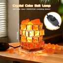Natural Himalayan Pink Salt Lamp, Dimmable Single Lighting, Plug-in Powered, Crystal Salt Rock Lamp,Glow Night Light for Bedroom Office, UL & ETL Certified Cord (Crystal Cylinder)