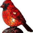 Pcmursal Cardinal Lamp, Red Cardinal Lamp, Resin Birds Night Light, Red Resin Birds Desk Light for Bedroom Living Room, Office