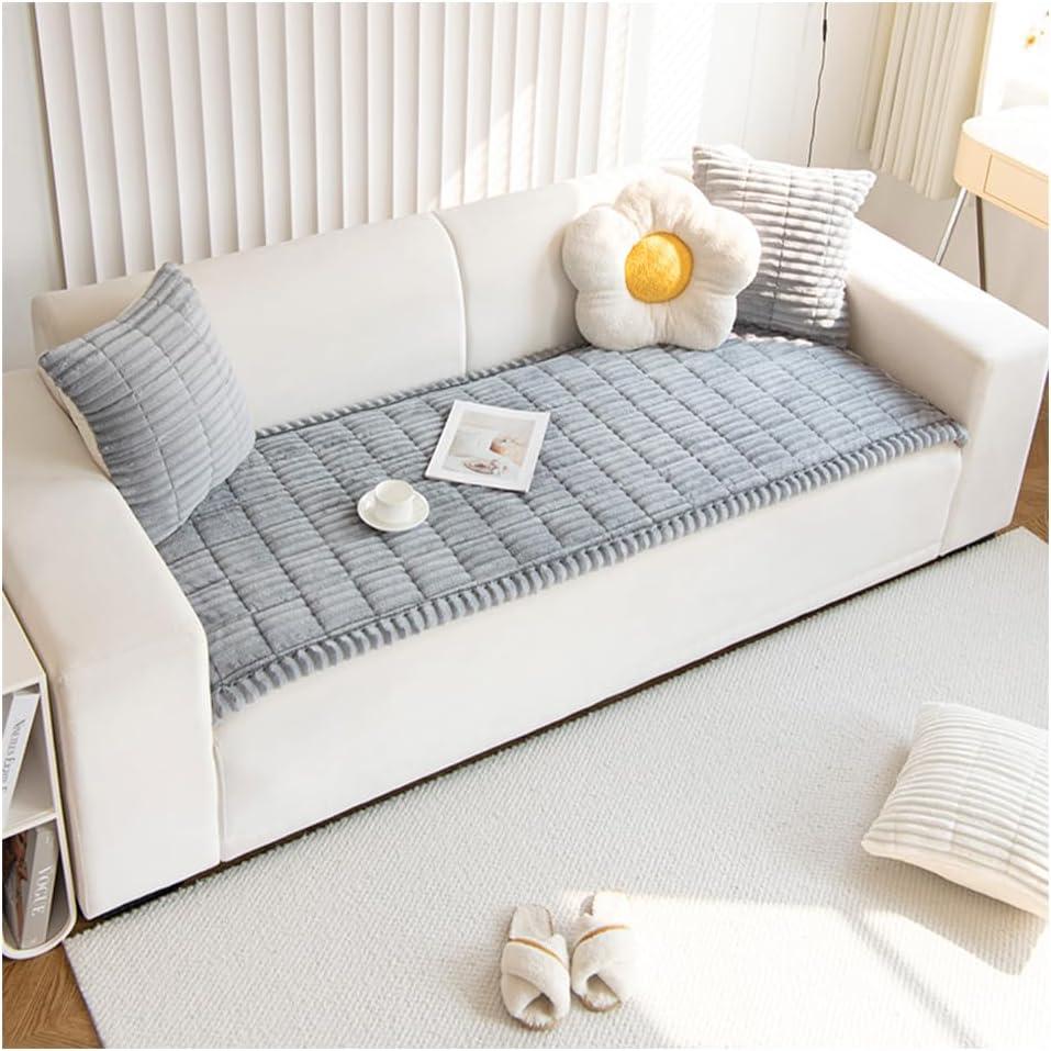 Couch Covers for Sectional Sofa, Soft Corduroy Universal Cover for Couch, Non-Slip Couch Cover, Couch Seat Covers Sofa Slipcovers Furniture Protector for Living Room E 70x210cm