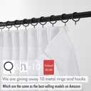 LIMON HOME White Linen Kitchen Curtains 36 inch Length Pinch Pleat Cafe Curtains 1 Panels