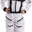 Spooktacular Creations Astronaut Costume with Helmet, Space Suit for Toddler, Kids Astronaut Halloween Costume for Cosplay (X-Large (12-14 yrs), White)