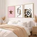 Leopard Wall Art Cheetah Canvas Prints Lucky 8 Ball Wall Decor Fashion Leopard Poster Aesthetic Pictures Trendy Cheetah Painting Preppy Artwork for Living Room Bedroom 12x16 Inch Unframed Set of 3