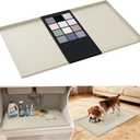 URMONA Waterproof Silicone Under Sink Mat 31'' x 22'' Shelf Liner for Kitchen and Bathroom, Cabinet and Counter Protector, Storage and Organizers, Litter Mat, Pet Cat Puppy Essentials(Cream)