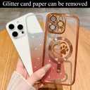 for iPhone 16 Pro Max Case, Glitter Clear Cute Paw Love Heart, Compatible with MagSafe, Strong Magnetic Full Camera Lens Protection Cover, Soft Slim Bling Phone Case 6.9" - Orange