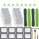 26 Pack Compatible with E/i/j Series Replacement Parts, E5 E6 E7 i2 i3 i3+i4 i4+ i6 i6+ i7 i7+ i8 i8+/Plus, 2 sets of multi-surface rubber roller brush 8 filters 8 side brushes 8 bags (Green26)