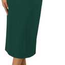 Naggoo Midi Skirts for Women Summer Elastic High Waisted Basic Straight Skirt with Slit (Green, L)