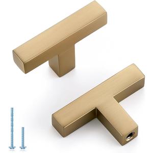HOME EDIT 30 Pack Solid Single Hole Slim Square Bar Cabinet Pulls - Champagne Bronze Drawer knobs for Kitchen, Bathroom & Dresser Cabinets Hardware