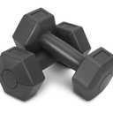 4lb Pair Hex Dumbbells, 2lb Each, Hex Shape for Stability, Compact for Easy Portability, Dumbbell Set for Strength Training, Cardio, Walking, and More, Great for All Fitness Levels