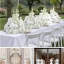 2pcs 19'' White Rose Free Standing Flowers Ball Bouquet Artificial Rose Arrangements Balls for Wedding Centerpieces Tables Chair Aisle Runner Flower Decor