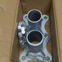 2 1/2" Chain Link Fence Post Floor Flange, Heavy-Duty Galvanized Steel, One-Piece Cast Base, Reinforced Design, Includes Mounting Hardware 2pack