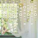 Outus 73 Pcs Daisy Wildflower Garland 98.5ft Artificial Flowers Vines Leaves Banner Hanging Floral Garland Decorations for Baby Shower Garden Wedding Party Wall Background DIY Craft(White)