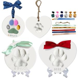 MYPAWLETS Dog or Cat Pawprints Keepsake Kit, Make 2 Clay Paw Print Ornaments, Soft & Non-Toxic Clay, Pet Paw Prints Impression Kit, Dogs Christmas Tree Ornament, Gift for Pet Lovers