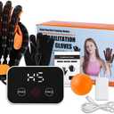 Rehabilitation Robot Gloves, Finger Exerciser for Stroke Recovery Hand Glove Equipment Hand Function Rehabilitation (Left Hand XL, Orange)