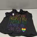 I See Accept Respect Support Admire Love You LGBTQ Pride Tank Top (Small, Black)