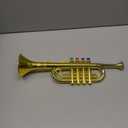 Lewtemi Gold Trumpet Musical Instruments Toy for Kid Toddler Fake Plastic Preschool Music Toy Gift Non-Professional Wind Instrument Early Educational Teaching Songs Gifts for Toddlers Children