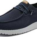 1TAZERO Wide-Shoes for Men-Slip on Walking-Loafers Casual-Shoes - Wide Width Comfortable Orthopedic Shoes for Men with Arch Support for Plantar Fasciitis, Blue, Size 13 