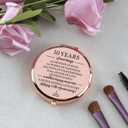 5 x 10 Years Anniversary Wedding Gifts for Her Rose Gold Compact Mirror Best Romantic Anniversary Marriage Gift 10th for Her Wife Girlfriend