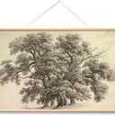 HUARCEY Extra Large Canvas Wall Art 36x54 Inch Vintage Tree Scroll Wall Art