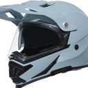 TRIANGLE Dual Sport Motorcycle Helmet Dirt Bike Helmets ATV Full Face Helmet for Adults Men with Internal Sunshield DOT Approved (Small, Gray)