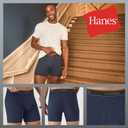 Hanes Men's Underwear Boxer Briefs Pack, Cool & Breathable Cotton Moisture-wicking Underwear for Men, No Ride Up (Black)