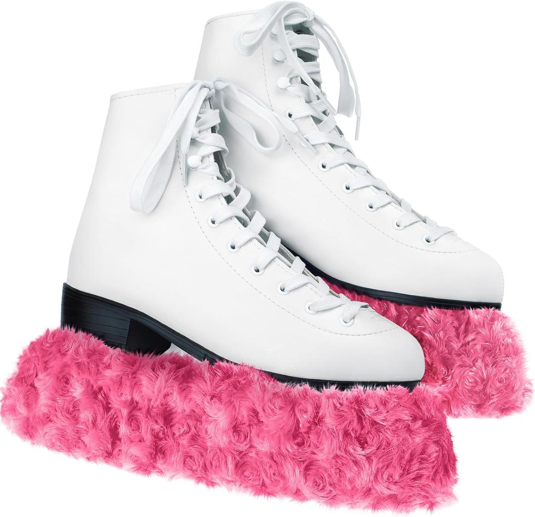 Ice Skate Guards Fuzzy Hockey Soakers for Figure Skates Guards for Girls Boys Youth Women Men Adult (Pink), Size: S Size
