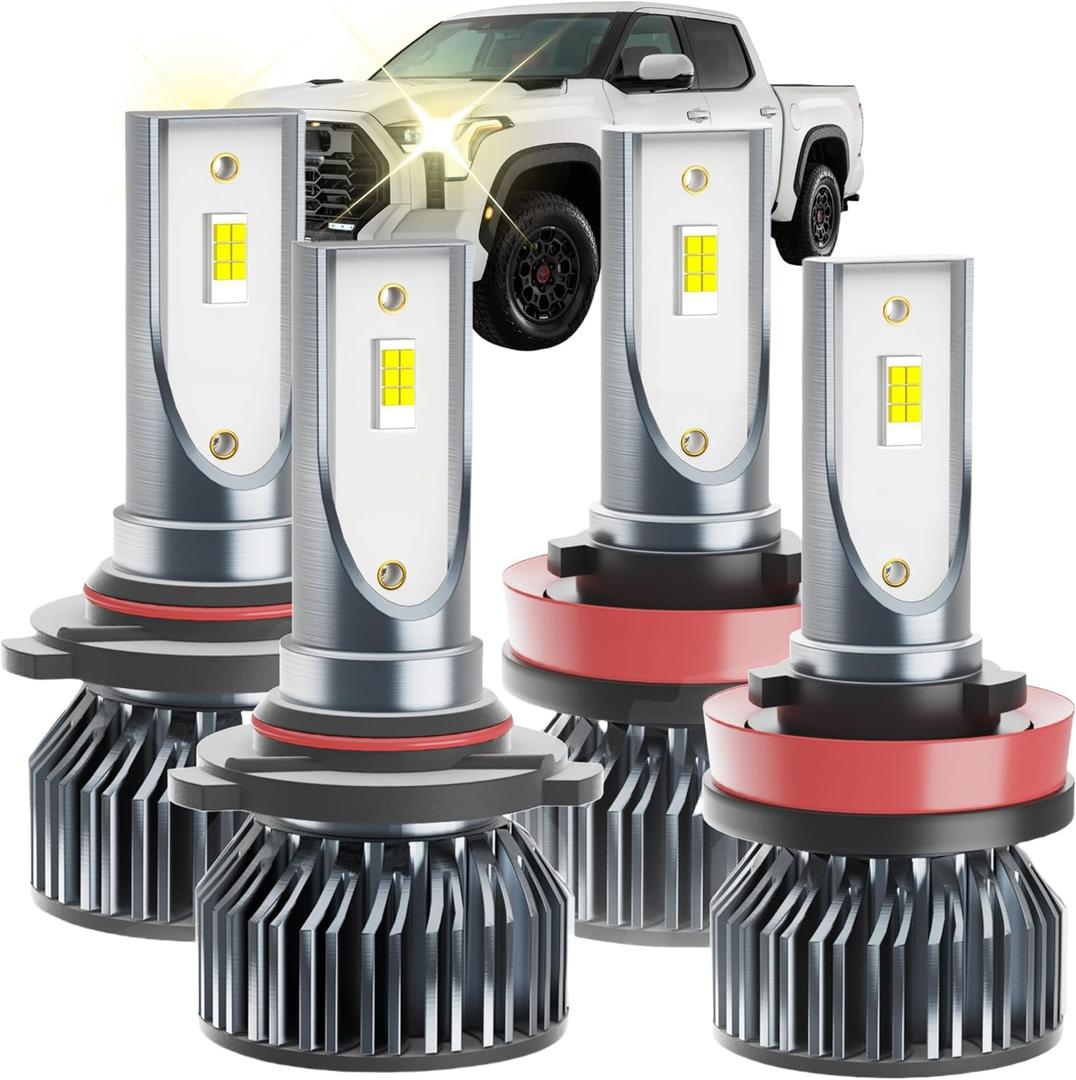 Tundra Dedicated Accessory,Fit for 2007 2008 2009 2010 2011 2012 2013 Tundra,6000 K Dedicated 05 H 11 L,Plug and Play,No Errors,Pack of 4