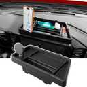 Dashboard Storage Organizer with Phone Mount Compatible with 22-26 Chevy Silverado GMC Sierra 1500 24-26 2500HD 3500HD Dash Storage Tray Replacement for 2022-2026 Chevy Silverado Accessories