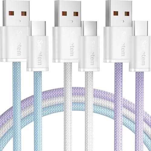 Senetem USB C Cable 10FT 2-Pack, USB A to USB Type C Long Charger Cord, 3A Fast Charging Compatible with iPhone 15 16 16e Pro, Samsung S24/S23 S22/Note 20/10, Car Play, Apple iPad Android Accessories