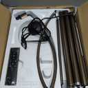 Ambimall Dimmable Arc Floor Lamp with Remote, Color Temperatures and Brightness Adjustable, Arched Floor Lamp with Rotating Head, Over Couch Arched Reading Light for Living Room (Deep Beige and Brown)