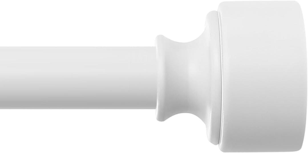 HEI! DEAR White Curtain Rods for Windows 48 to 84 Inch(4-7ft),1 Inch Adjustable Curtain Rod,Heavy Duty Curtain Rods,Noble Metal End Cap Window Curtain Rod,Telescoping Single Drapery Rods 36-88",White (Pure White)