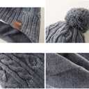 LMLALML Boys Winter Hat Earflap Knitted Beanie for Kids Warm Fleece Lined Thicken Hat for Baby (Gray)