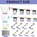 Magnetic Measuring Cups and Spoons Set, 5 Stainless Steel Measuring Cups for Dry and Liquid Ingredients, 7 Magnetic Measuring Spoons, 3 Plastic Measuring Cup with 1 Measuring Conversion Chart