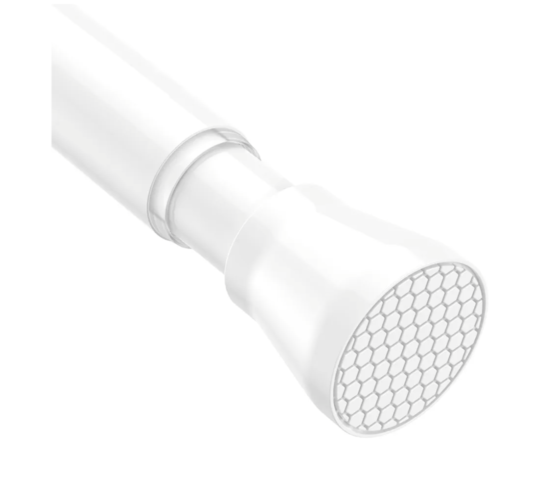 White Tension Curtain Rod for Windows 28 to 48 inch, Adjustable Expandable Pressure Spring Curtain Rod No Drilling, 7/8" Curtain Rod for Bedroom Doorway Closet Door