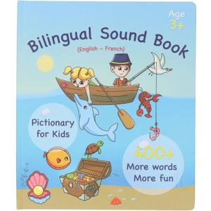 plplaaoo Bilingual Sound Book Practice Dual Language Educational Smart Interactive French English Sound Book for Home