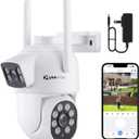 Yeewise Dual Lens WiFi Security Camera with AI Tracking, WiFi 6 Outdoor PTZ Camera, 360 View Home Security, 5/2.4Ghz Dual Band, Easy Bluetooth Setup, Plug-in Power
