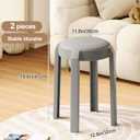 Timati 2 Set Dining Chair Meal Chairs, Household Plastic Stool, PU Leather Upholstered Dining Chair, Armless Leisure Side Chair with Wood Legs for Dining Room Kitchen Living Room Bedroom (Grey Y)