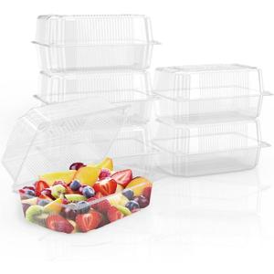 2 x Goiio 25 Pcs Clear Hoagie Container, 7.3 x 4.9 x 3.8 inch Plastic Hinged Food Container, Disposable Clamshell Take Out Food Containers for Salads, Hamburger, Fruit, Cake, Cookie, Sandwiches