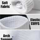 Kids Athletic Crew Socks Seamless Girls Cotton Socks Half Cushioned Quarter Socks for Boys 6 Pairs Black 9-12Y (Black)