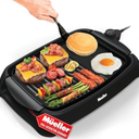 Mueller Ultra GrillPower 2-in-1 Smokeless Electric Indoor Removable Grill and Griddle Combo, Nonstick Plate, with Adjustable Temperature, 120V