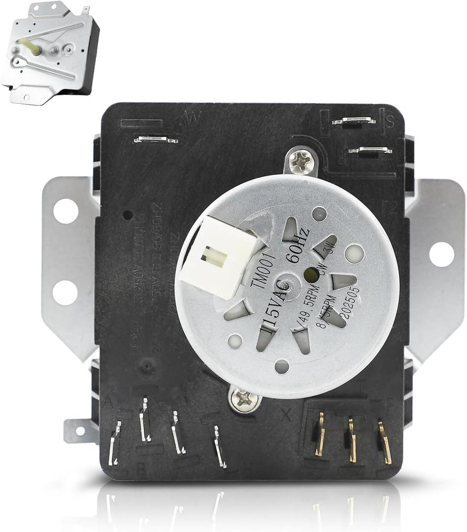 W10185981 Dryer Timer Compatible with Whirlpool Maytag Crosley Kenmore Dryer Part 115VAC 60Hz Replacement for AP6016540 1481704 PS11749830 WPW10185981W10185981 Dryer Timer