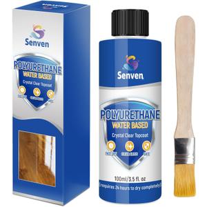 Polyurethane Wood Finish Water Based Polyurethane Clear Gloss Wood Protection Polyurethanes Waterproof Coating, Fast Dry Polyurethanes Sealant Easy Clean Up 100ml