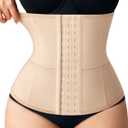 Nebility Waist Trainer for Women Corset Shapewear Tummy Control Body Shaper Girdle Waist Cincher Postpartum Belly Band(Large, Beige)