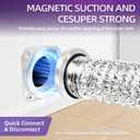 Magnetic Dryer Vent Hose Connector Kit Quick Coupling for Tight Space Including Flexible 3.3ft 4" Duct & two Clamps Easy to Clean for Laundry Room,Apartment Secadora Pipe Connection Exhaust Coupler